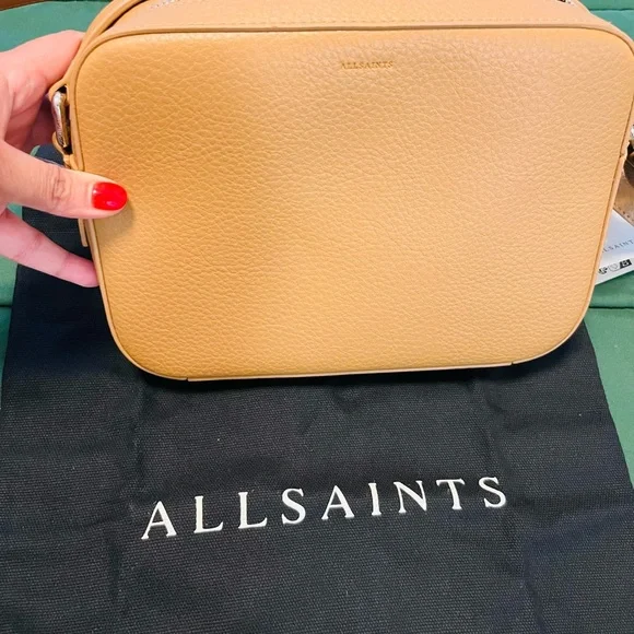 All Saints Tan Crossbody Camera Bag with Zipper Closure - Picture 2 of 6